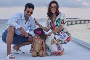 Neha Dhupia’s daughter accompanies her for shoot; actress shares winsome pics on Instagram