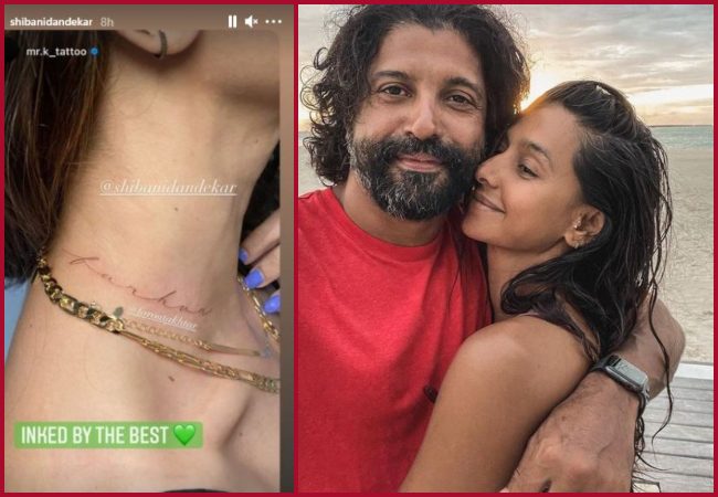 Shibani Dandekar gets Farhan Akhtar's name tattooed on her neck on her  birthday