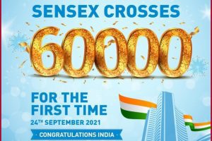 Sensex rises by 375 points at 60,260, Nifty jumps 106 points to trade at 17,929 as market scale record highs