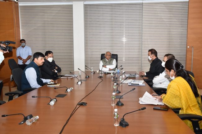 Gujarat CM Bhupendra Patel holds high level meeting on 1st day in office
