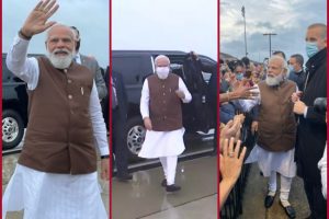 PM Modi meets people who were waiting to welcome him at Joint Base Andrews in Washington DC | See Pics