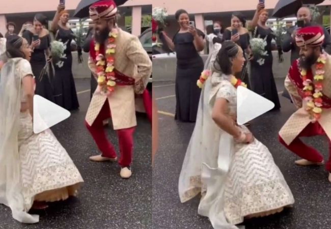 VIRAL VIDEO: Bride & groom dance on road on their big day, netizens shower love