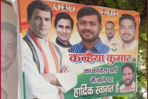Kanhaiya Kumar’s posters put up outside Congress office in Delhi before his joining