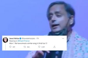 Shashi Tharoor sings ‘Ek Ajnabee Haseena Se’; Javed Akhtar’s reacts (Video)