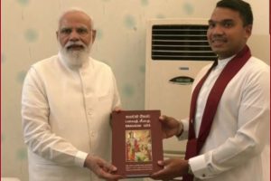 Sri Lankan’s Namal Rajapaksa meets PM Modi, gifts Sinhala version of Bhagavad Gita