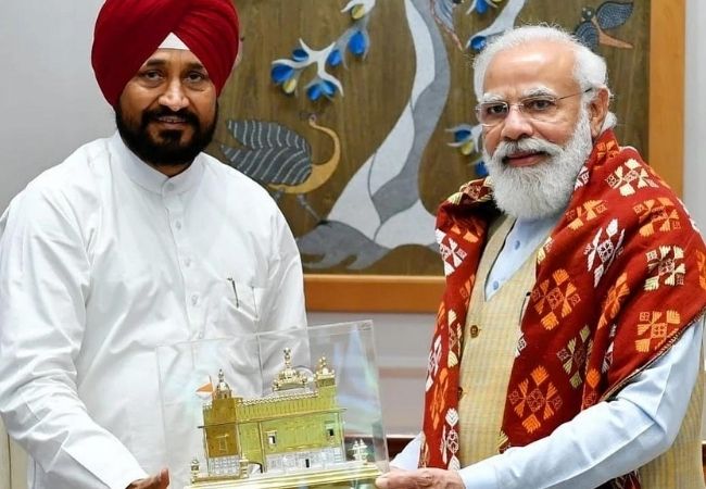 Charanjit Singh Channi and Narendra Modi