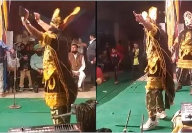 Viral Video: Ravana dances over Bhangra song at Ramlila celebration; netizens go crazy