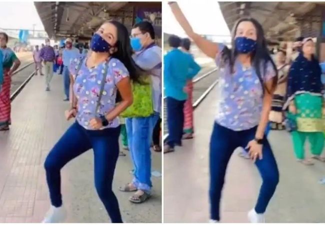 Viral Video: Girl dances on ‘Saat Samundar Paar’ on railway platform; onlookers take a look at her dancing skills