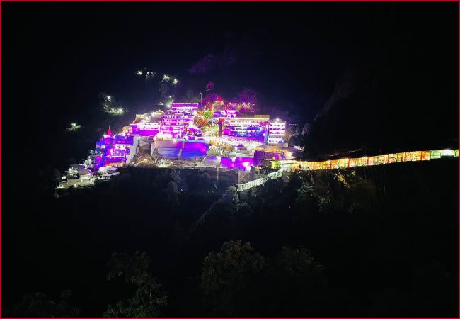 J-K: Mata Vaishno Devi temple in Katra illuminates on Navratri eve