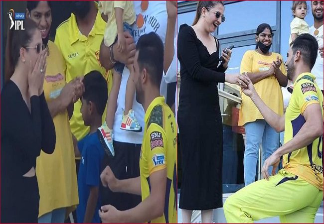 Watch: Deepak Chahar proposes to his girlfriend after Punjab clash (Video)