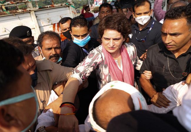Priyanka Gandhi detained on way to Agra to visit family of sanitation worker who died in police custody