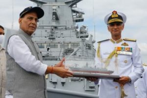 INS Visakhapatnam commissioned into Indian Navy in the presence of Def Minister Rajnath Singh; See Pics