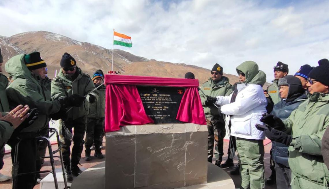 Rajnath Singh re-dedicates the Rezang La Memorial honouring brave hearts; See Pics