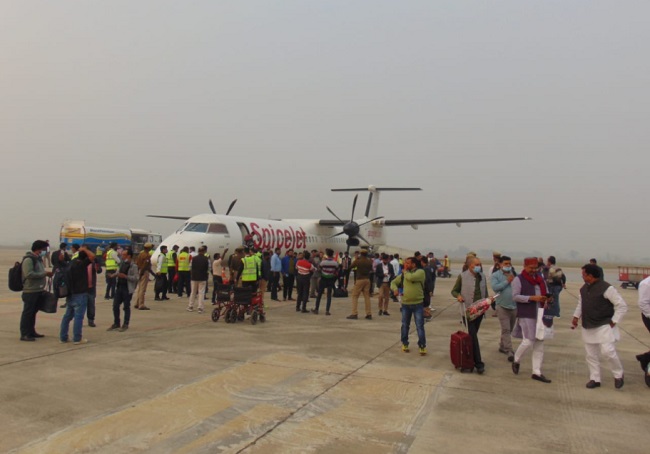 Uttar Pradesh: First flight takes off from Kushinagar International airport