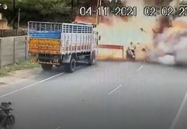 crackers-laden Scooter explodes