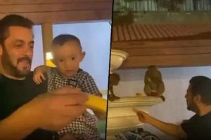 Watch Video: Salman Khan & niece feed monkeys; fans recall ‘Banjrangi Bhaijaan’ moment