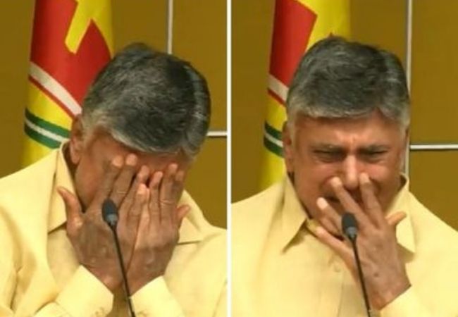 AP: Chandrababu Naidu weeps at press meet, vows not to come to Assembly before becoming CM (VIDEO)