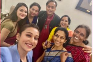 Congress MP Shashi Tharoor faces criticism for sharing pic with women MPs, later Tweets apology