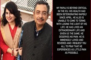 Veteran journalist Vinod Dua in ICU; daughter Mallika Dua requests people not spread rumours