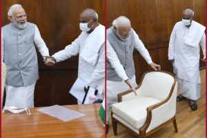 PM Modi shares pictures with former PM H D Devegowda after meeting; See Pics