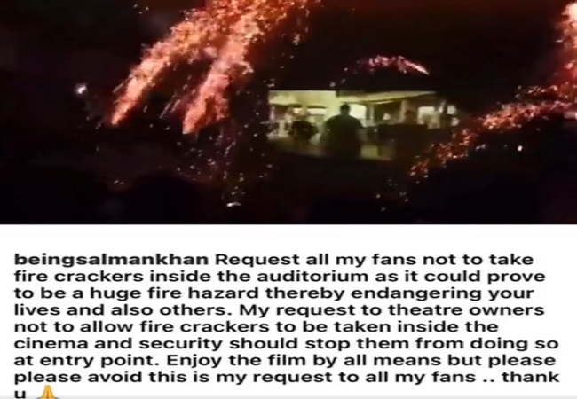 Salman Khan fans light fireworks during 'Antim' show in theatre; actor objects