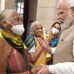 PM Modi with Padma Shri Tulasi Gowda in Rashtrapati Bhavan