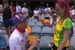 WATCH: England fan proposes to Australia supporter during 1st Ashes Test in Gabba