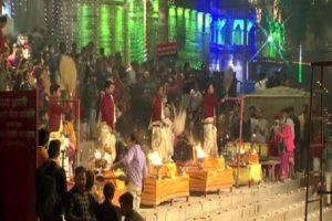 PM Modi witnesses spectacular ‘Ganga Aarti’ onboard Vivekanda cruise in Varanasi (VIDEO)