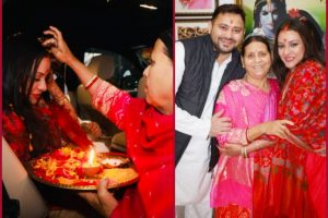 ‘Sasu Maa’ Rabri Devi welcomes ‘bahu’ Rachel aka RajShri and son Tejashwi Yadav in Bihari’s traditional way
