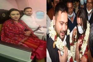 Tejashwi Yadav returns to Patna with wife Rachel, congratulations pour in on social media