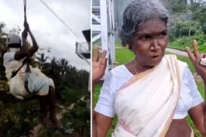 72-year-old lady goes on ziplining at a park in Kerela’s Palakkad; wins hearts of netizens
