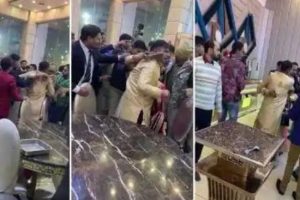 Watch: Groom thrashed by bride’s family and guests for demanding extra dowry (Video)