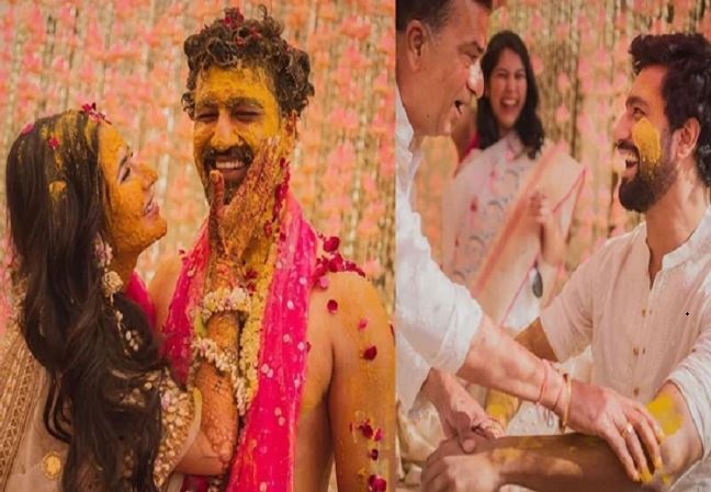 IN PICS: Katrina Kaif, Vicky Kaushal haldi ceremony is all about love, laughter!