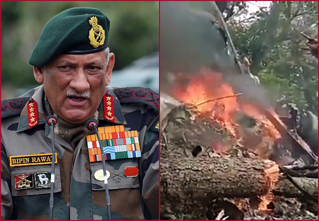 CDS Gen Bipin Rawat was found alive from helicopter crash site, told his name and died on his way to the hospital: Firemen (VIDEO)