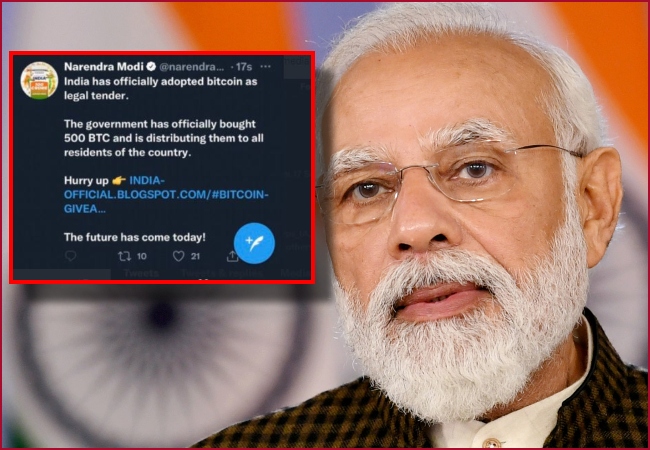 pm modi's twitter handle 'very briefly' compromised, secured later