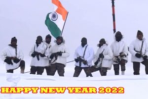 Army soldiers wish new year to countrymen from a forward location along LoC