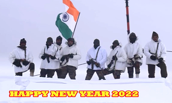 Army soldiers wish new year to countrymen from a forward location along LoC