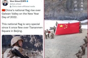 Chinese flag unfurled at Galwan valley; Army Sources say ‘undisputed areas’-VIDEO