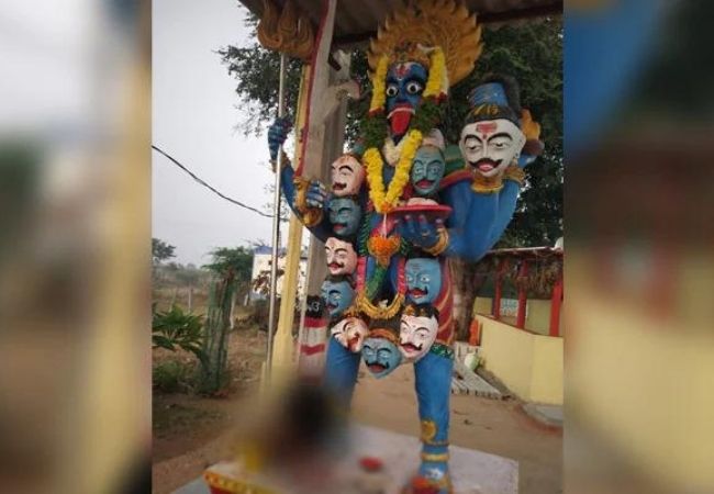 Telangana: Man’s severed head found lying at idol’s feet