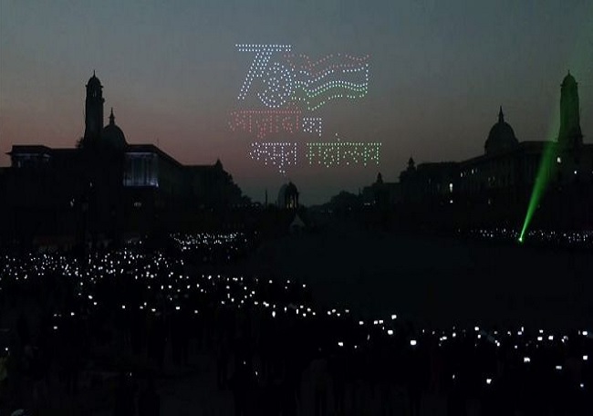 WATCH: Sky brightens up with 1,000 Made In India drones on Beating Retreat ceremony