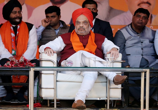 Amit Shah at an election rally