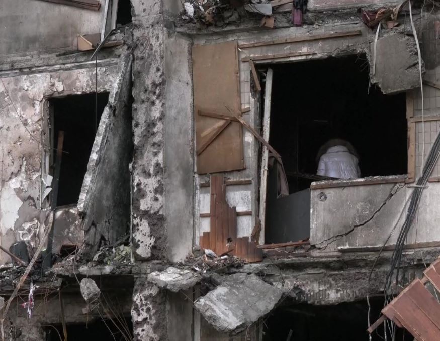 Ukrainian forces downed an enemy aircraft over Kyiv in the early hours on Friday, which then crashed into a residential building and set it on fire