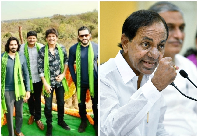 Actor Nagarjuna and K Chandrashekhar Rao