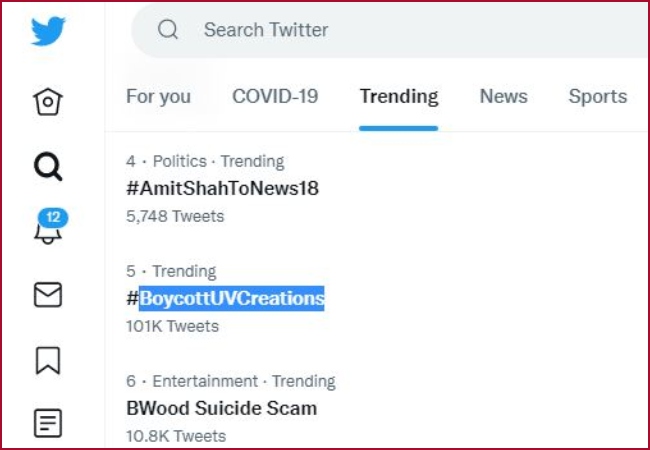 Boycott UV Creations trends on Twitter; know here why?