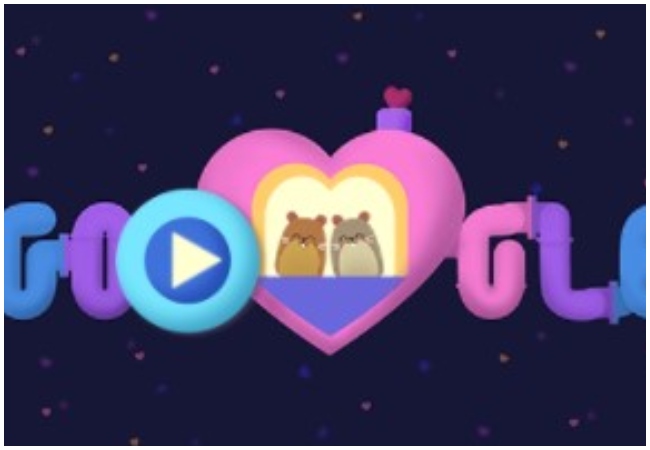 Google celebrates Valentine’s day with 3D doodle-‘Tale of two smitten hamsters’