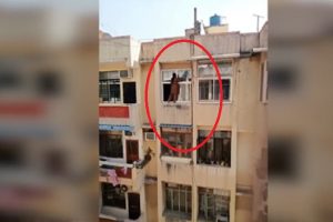 VIRAL VIDEO: Women seen hanging in the balcony railing and cleaning windows in Indirapuram society