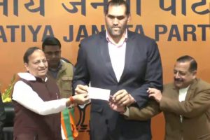 Punjab Polls: Wrestler The Great Khali joins Bharatiya Janata Party (BJP)