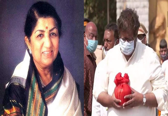 Lata Mangeshkar’s ashes collected by her nephew Adinath from Shivaji Park
