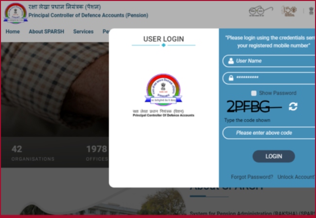 Sparsh Defencepension Gov In Login Login Portal