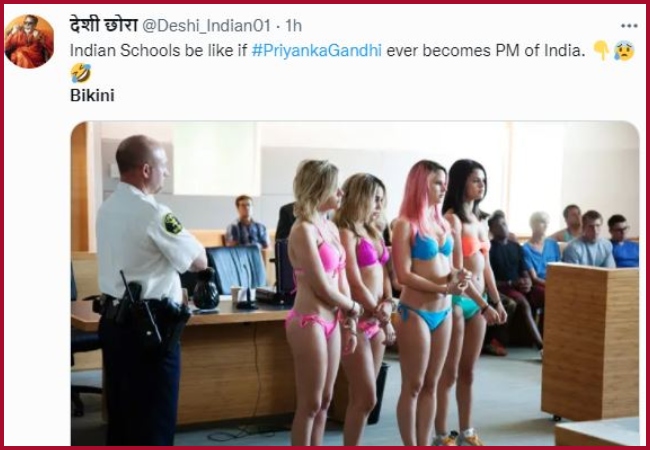 Bikini in School: Twitterati share funny jokes and memes after Priyanka Gandhi’s Tweet